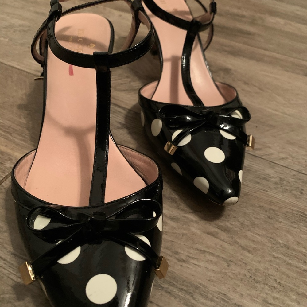Kate spade polkadot black heels